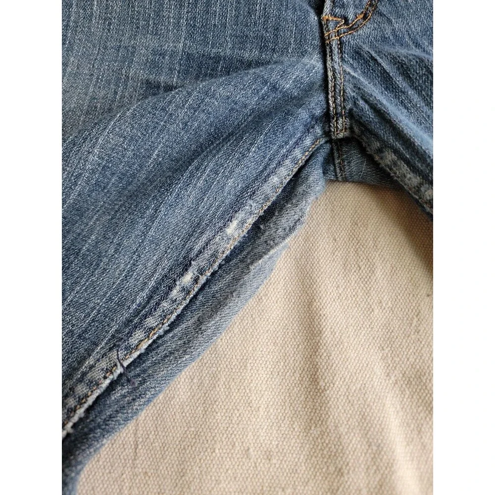 Silver Womens Jeans 34x31 Julia Mid Rise Blue Distressed Stretch Glove Works VTG